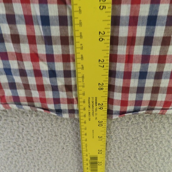 Johnston Murphy Shirt Mens Large Blue Check Long Sleeve Button Up Flip Cuff - Picture 8 of 10